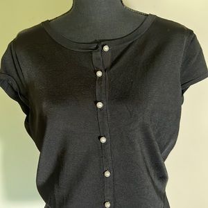 WHBM cardigan w/ pearls